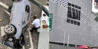 MULHER PERDE O CONTROLE DO CARRO E CAI DO 3º ANDAR DO ESTACIONAMENTO DE SHOPPING